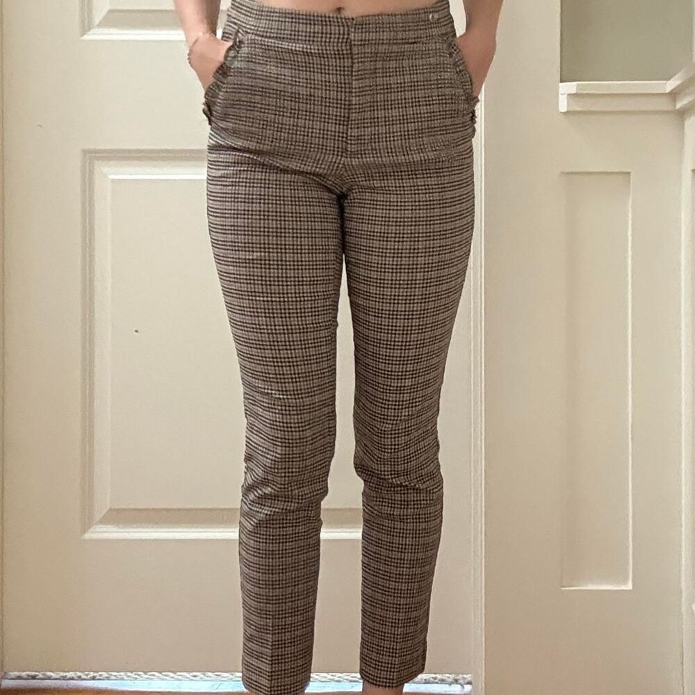Zara Women's Brown Plaid Trousers